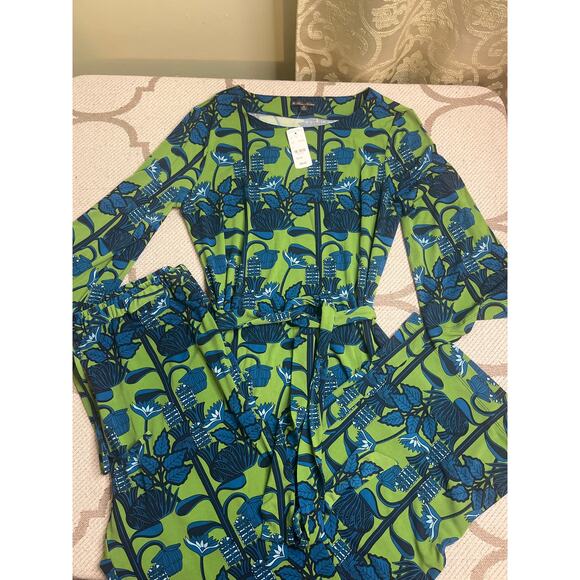 NWT Brooks Brothers Resort Wear pant Set green turquoise, size medium, MSRP $226 - Picture 2 of 16